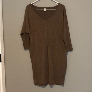 3/4 sleeve brown old navy dress